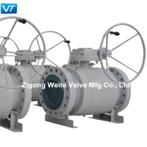 Fully Welded Gear Operated Ball Valve With Gearbox API 607 Fireproof Design