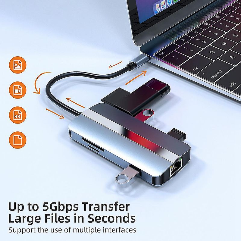 USB C Type C Hub Multiport Dock Station with Video Transfer Charging Network Function