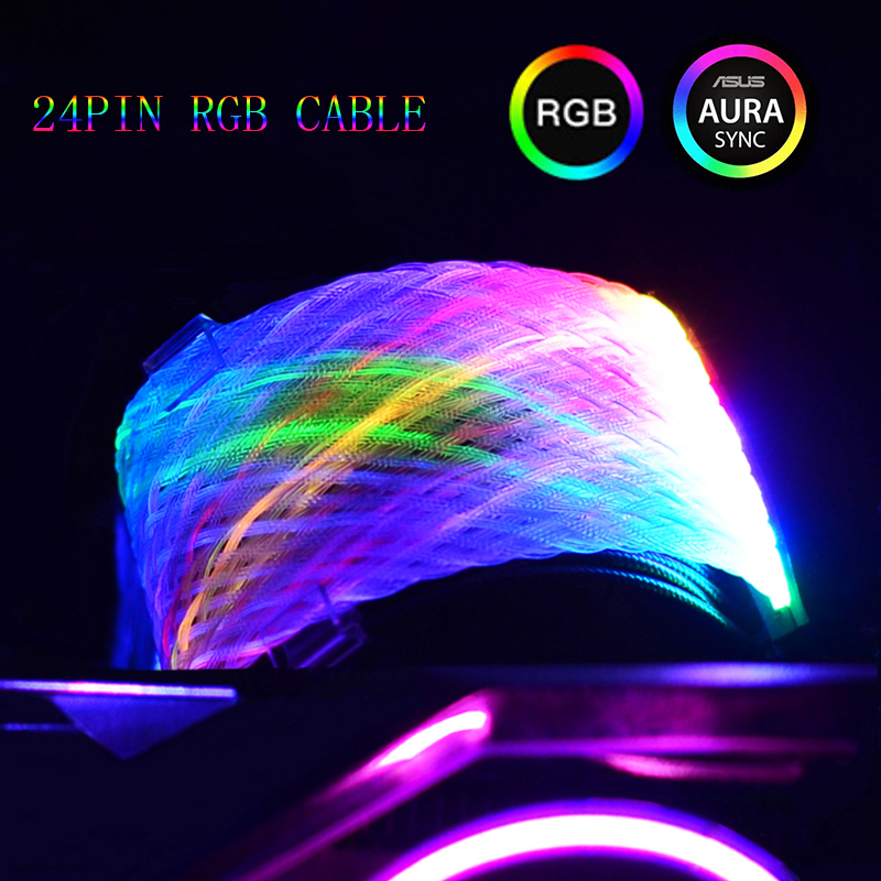 24PIN rgbw Glowing kable Main board Synchronized RGB Cable Male to Female Extension Electrical Jumper Wire Dupont Wire with ROHS