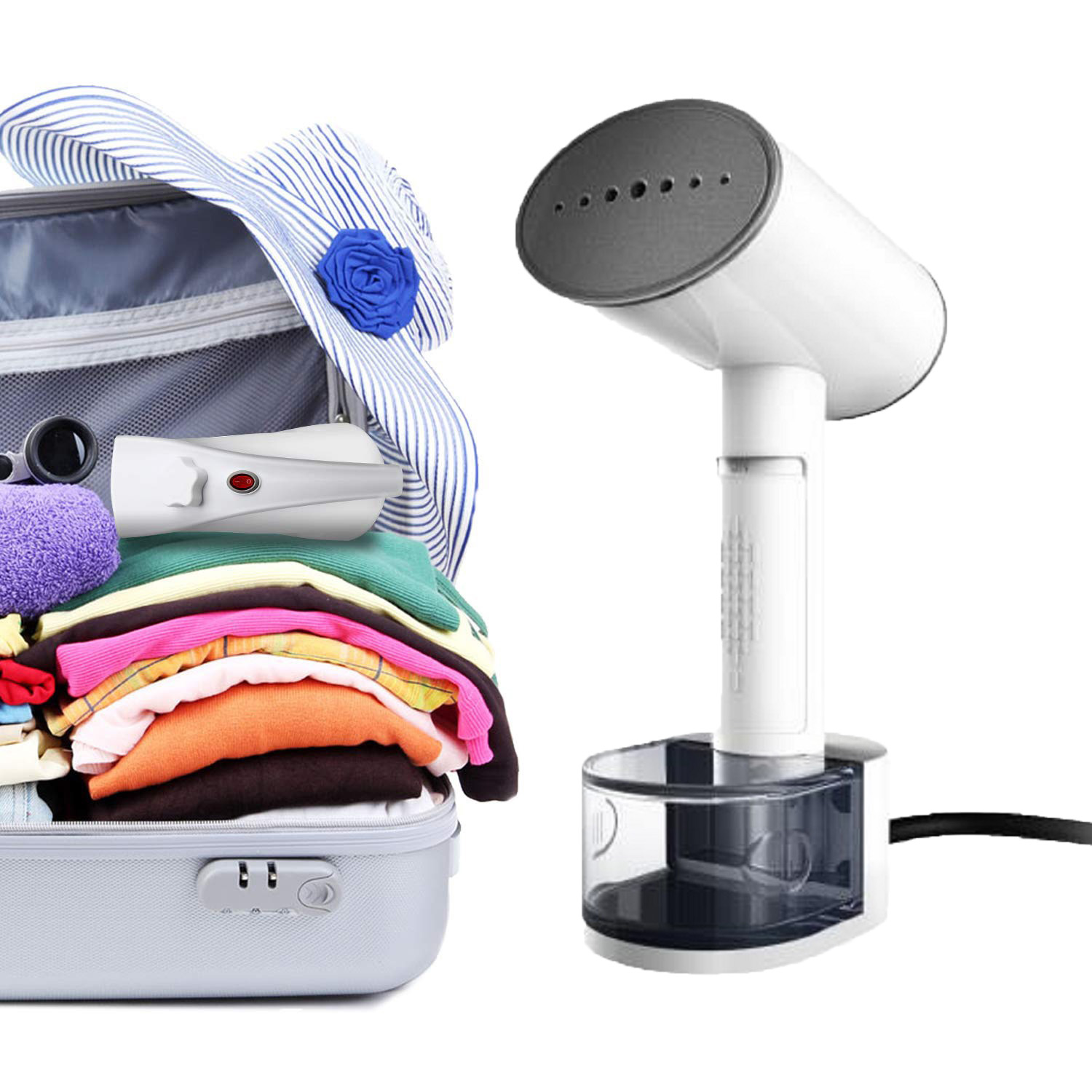 Powerful 2000W Vertical Handy Garment Steamer with ABS Material and Lock Steam Switch