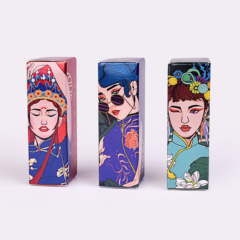 Customized Cosmetics Folding Packaging Box Lipgloss Paper box Luxury Custom Creative Lipgloss Packaging Box With Private Label