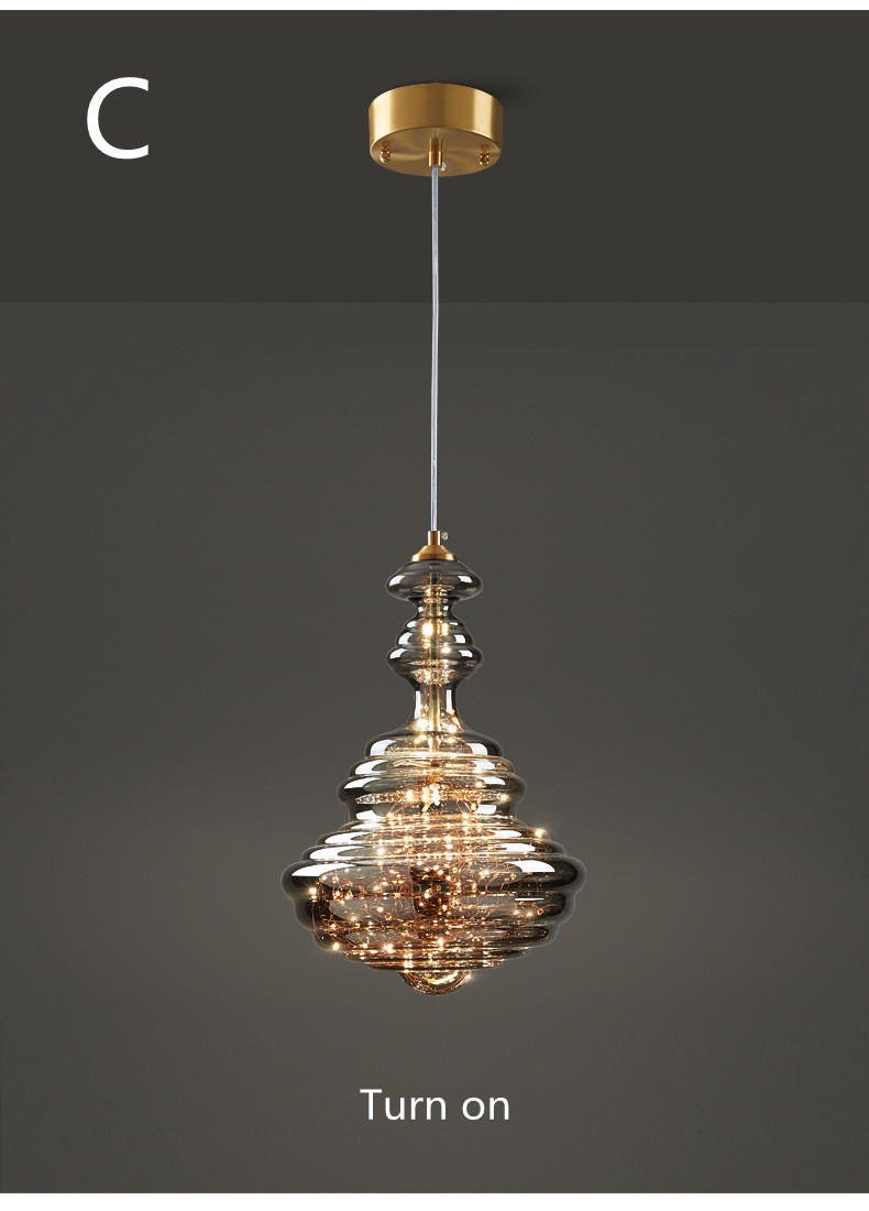 Decoration Glass Hanging Lamp for Dining Room Kitchen Bar LED Stars Glass Chandelier(WH-GP-175)