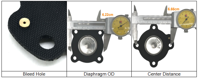DB16 DB16/G Dust Collector Pulse Jet Valve Diaphragm VNP206 VEM206 VNP306 VEM306