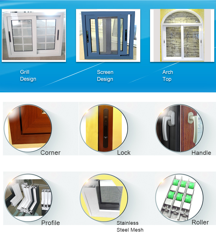 KDSBuilding Double Glaze Temper Glass Windows Design Arch Aluminum Sliding Window