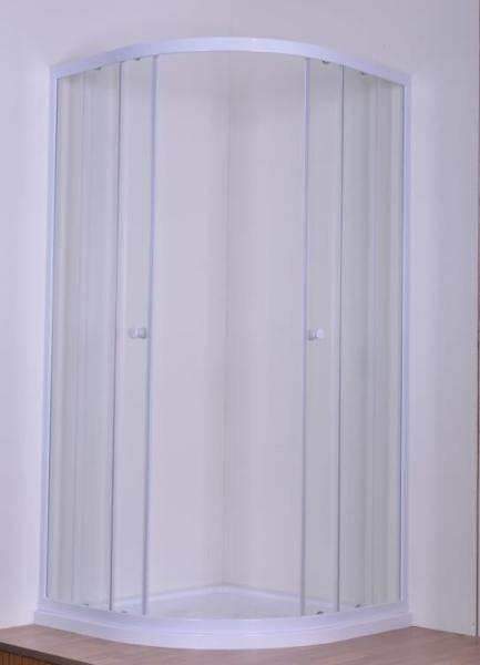 White Quadrant Curved Corner Shower Enclosure Convenient Comfort Free Standing