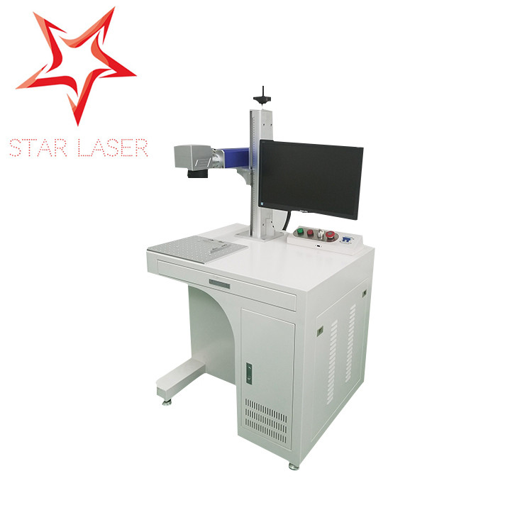 White Animal Ear Tag Laser Marking Machine , Ceramic Fiber Laser Etching Machine