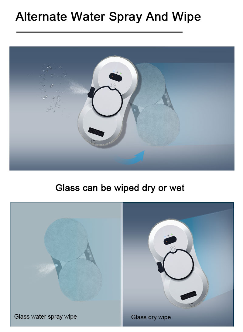Strong Decontamination Robot Window Cleaner 29.5cm Automatic Window Cleaner