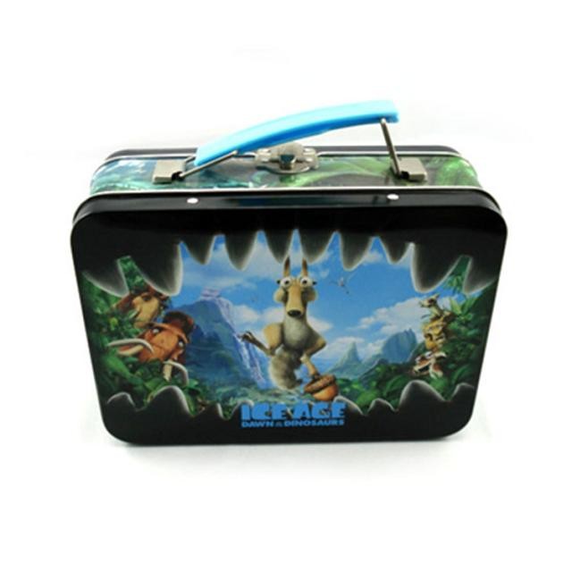 Food / Toy Packaging Metal Tin Lunch Box , Cutstom Printed Tin Containers With Cover