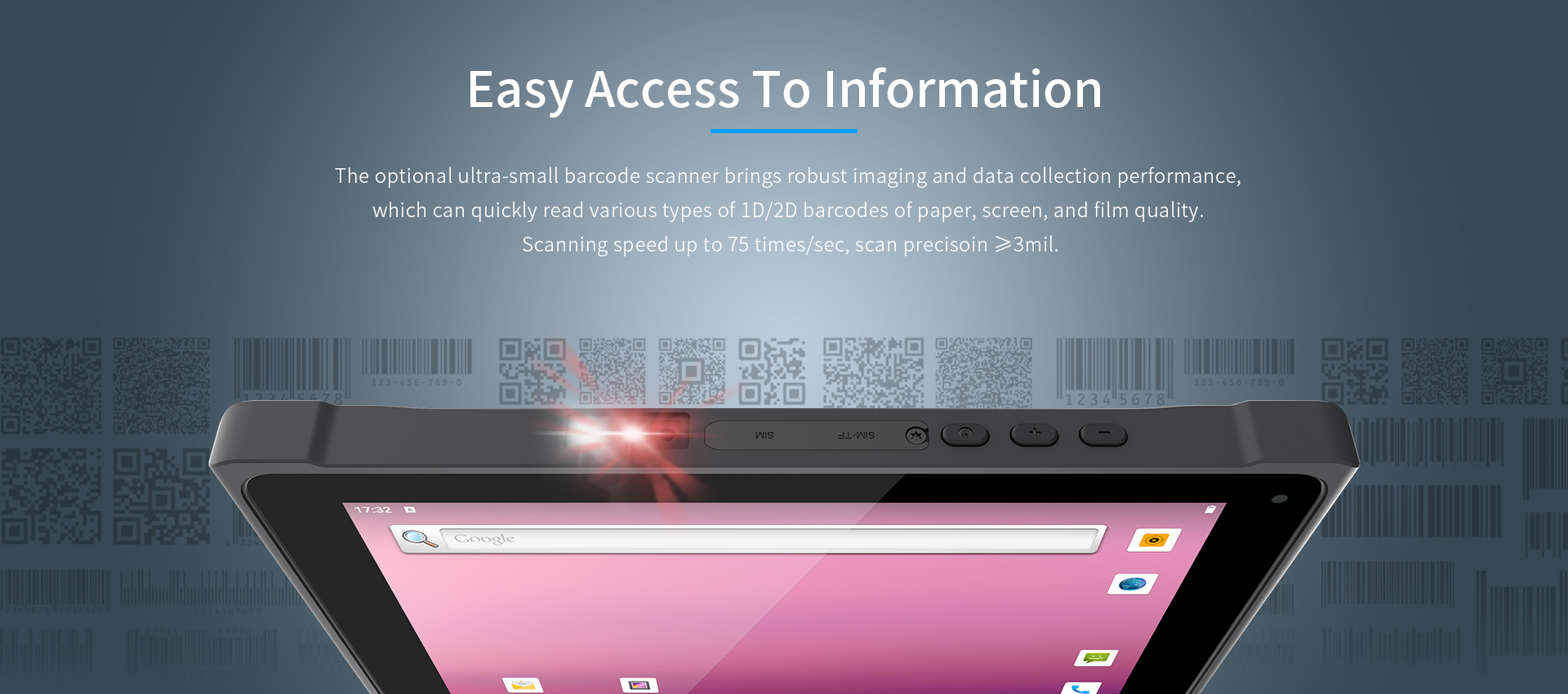 1- 8 Inch Industrial Android Tablet PC with 5G USB Type-C Capacitive Screen GSM NFC