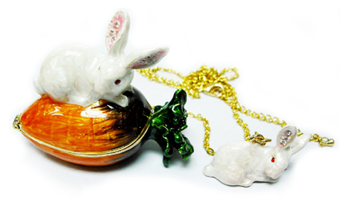 Fairy Rabbit Enameled Trinket Box Bunny Jewelry Box Pewter Rabbit Jewelry Trinket Box Gifts Cony Trinket Box Ring Holder