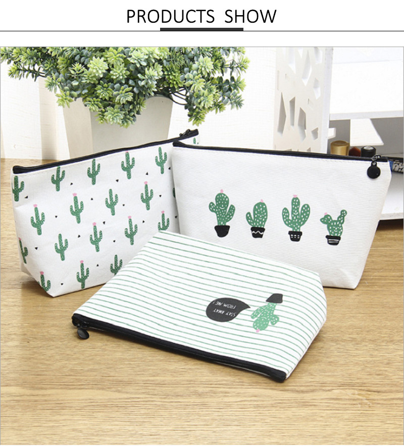 Dustproof Portable Blank Plain Canvas Cosmetic Bags