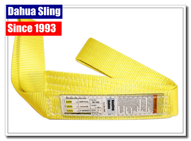 Commercial Woven Loading Straps And Slings , Flat Loop Eye To Eye Sling