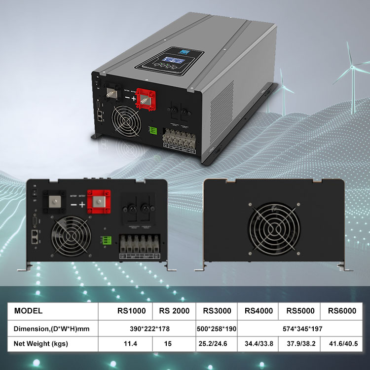 3KVA Pure Sine Wave Inverter Charger 3000W For DC24V 36V AC110V 220V 240V Output Type
