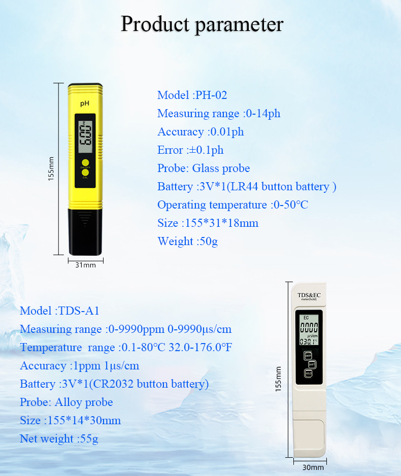 ODM Supported High Accuracy Pen Type pH TDS Meter with Temperature and TDS Measurement