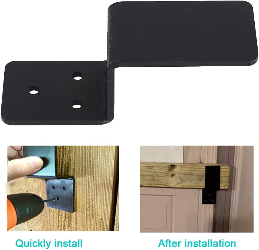 125*76mm Heavy Duty Steel Black Z Bracket Beam Support for Outdoors Wooden Frame Fixing