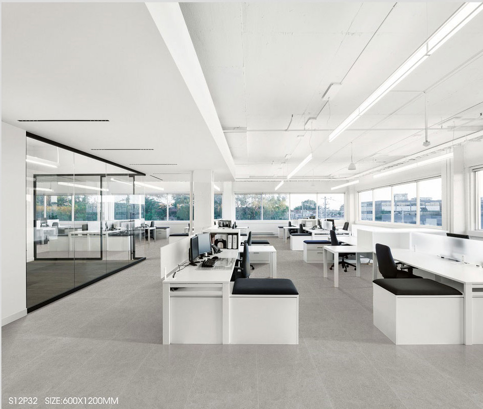 Middle Grey And 750x1500mm Inside Floor Soft Glazed Porcelain Tile For Office And Living Room