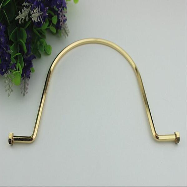 Handbags manufacturers zinc alloy light gold 220 mm length metal handle for