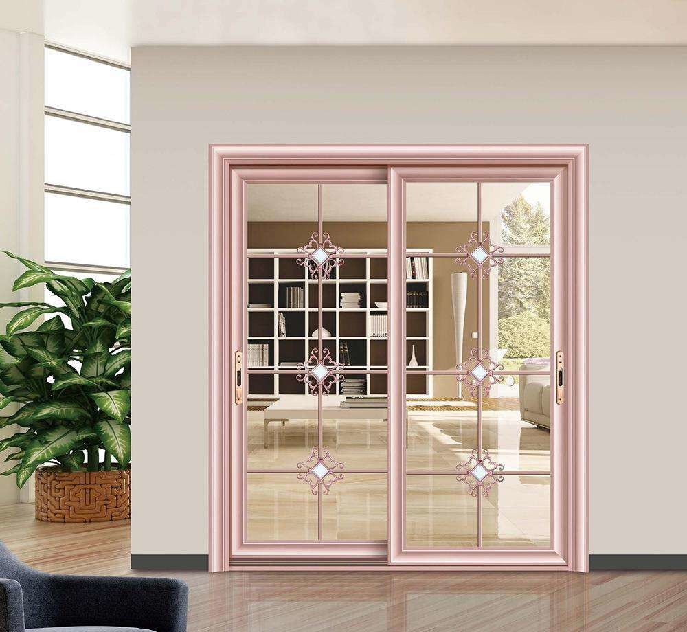 Fire Retardant Aluminum Frame Sliding Glass Doors Heat Insulation Easy Movement