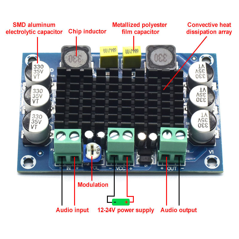 CA-3116D Original 100W Mono Audio Amplifier Board TPA3116D2 Receivers & Amplifiers