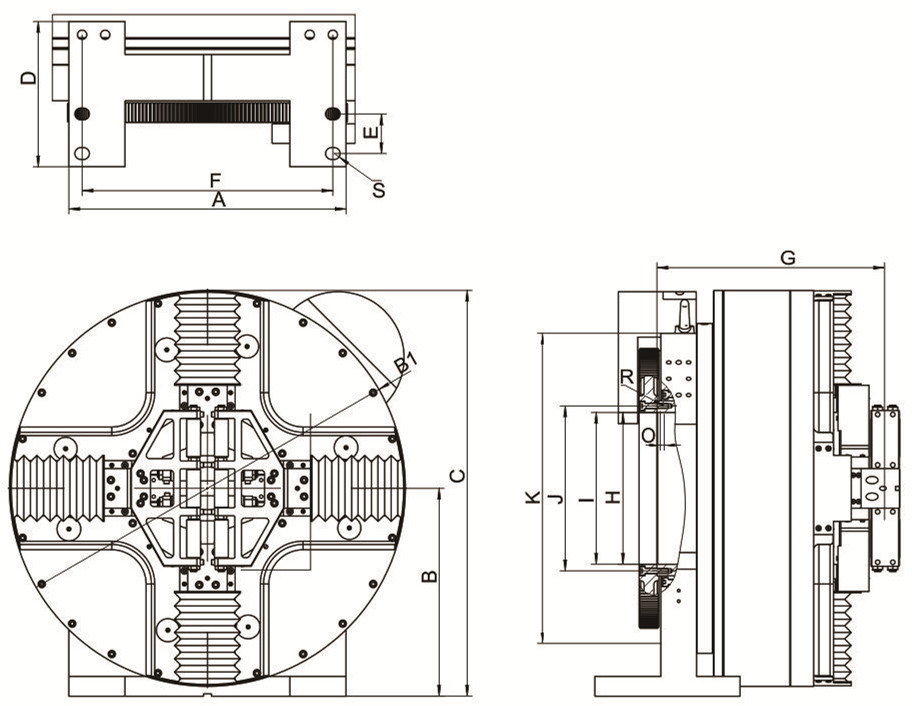 4 Jaw Power Chuck Main Chuck For Laser Pipe Cutting Machine
