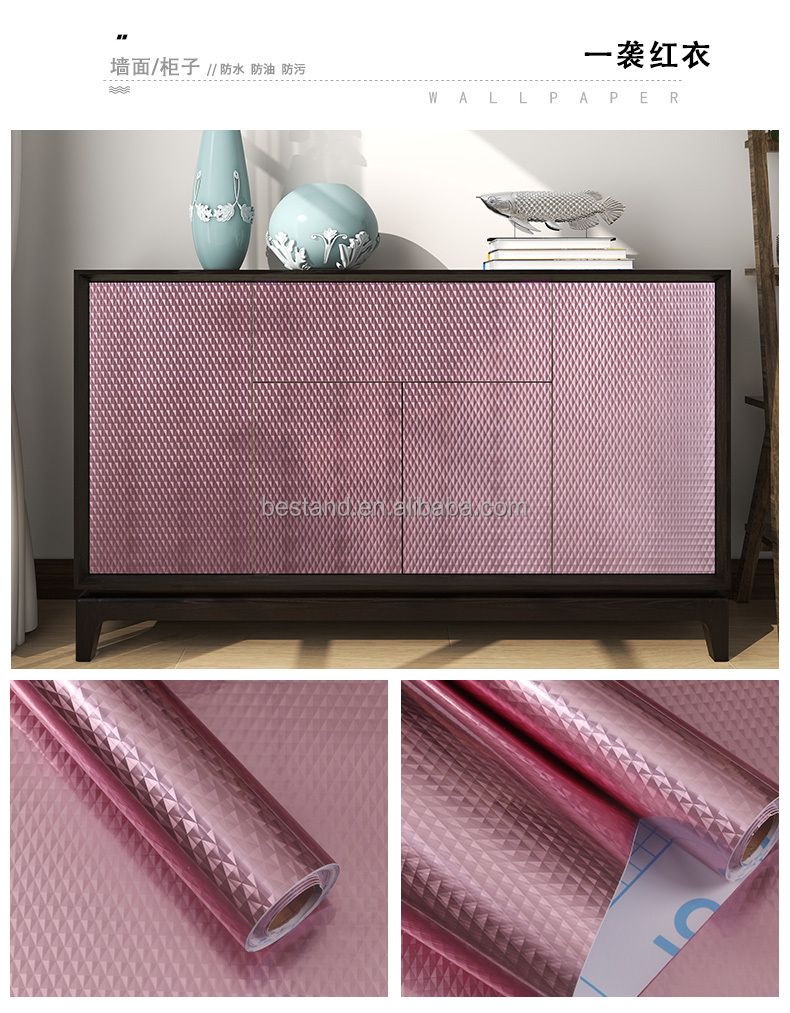 Modern Design Style Furniture Wallpaper High Glossy 3D Rolls with Waterproof and ECO-Friendly Properties