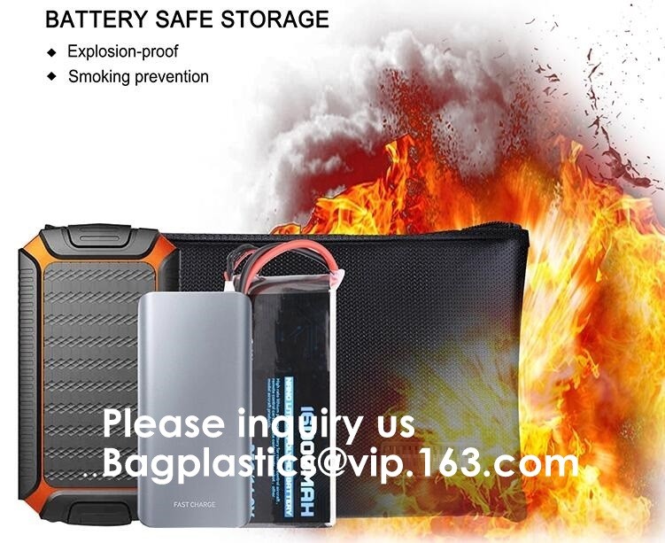 OEM custom luxury travel money passport safe zipper storage pouch fireproof document bag Pouch Money Fiberglass Fire Saf