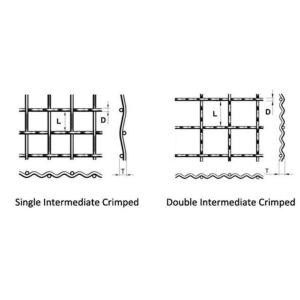 Single Intermediate Double Intermediate Crimped Wire Mesh With Rectangular Holes