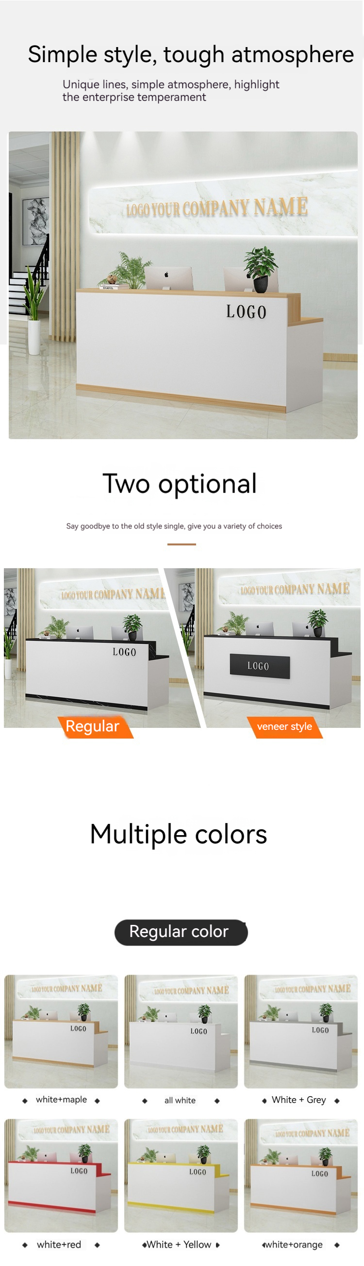 Stylistic Reception Room Table for Beauty Salon and Retail Checkout Counter