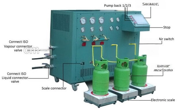 Freon R410A Gas Charging Filling Machine Refrigerant Charging Station