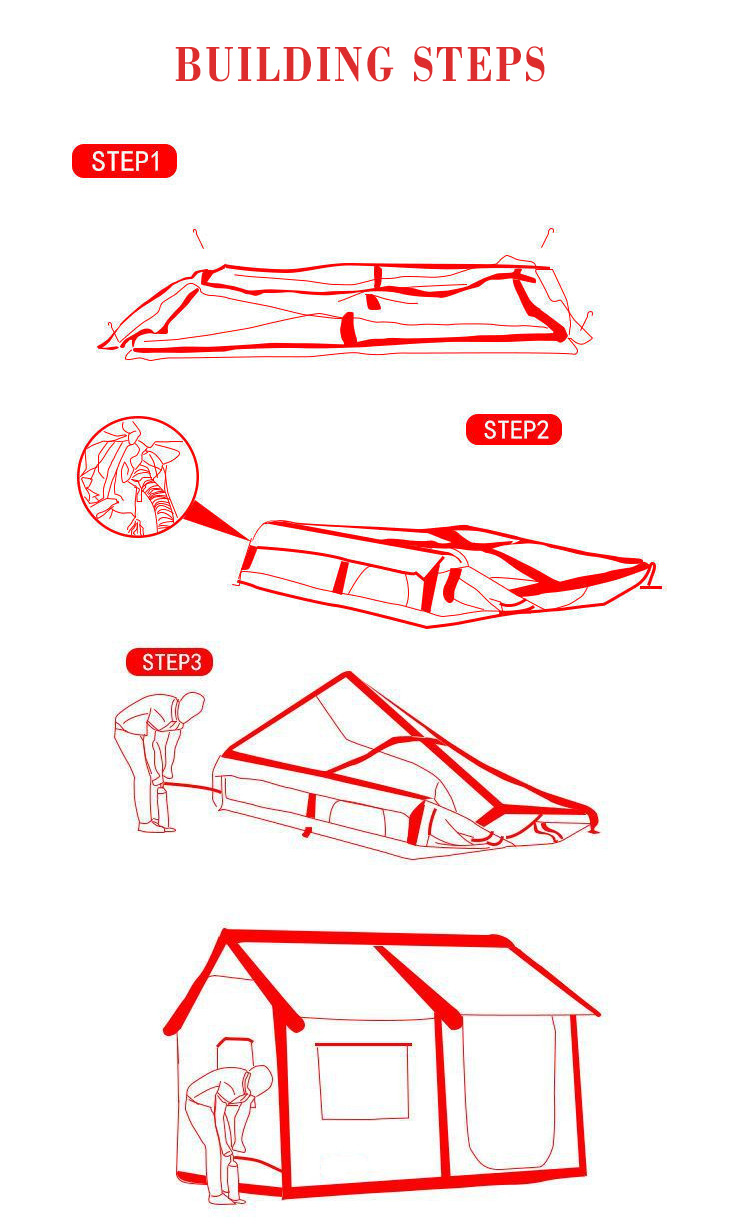 Portable Cheap Price Combined Multi-person Tourist Party Camping Dome Inflatable Tent