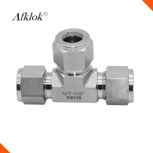  SS304 Compression Tee Joint Pipe Tube Fitting With Double Ferrule Connector Manufactures