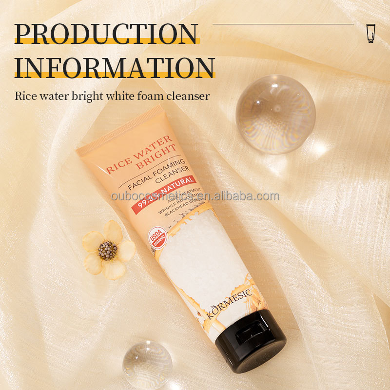Face Wash Facial Cleanser Whitening Face Wash With Rice Extract for Oily Dry Skin