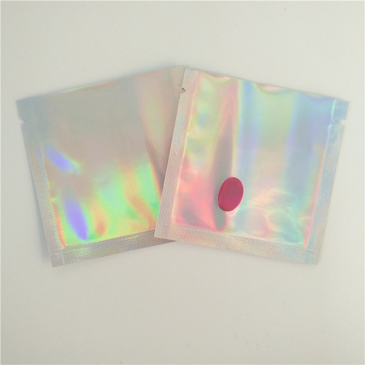 Rainbow Packaging Sealed Plastic Bags Heat Sealed Mini Transparent Holographic Jewelry Pouch