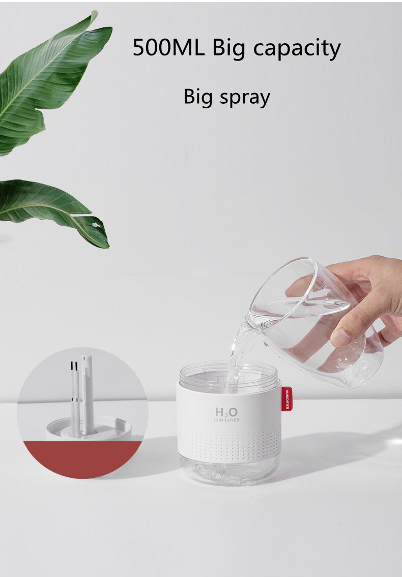 Homefish OEM Luftbefeuchter 500ml Water Tank Capacity Pure Mist Humidifyers Air Portable Desktop H20