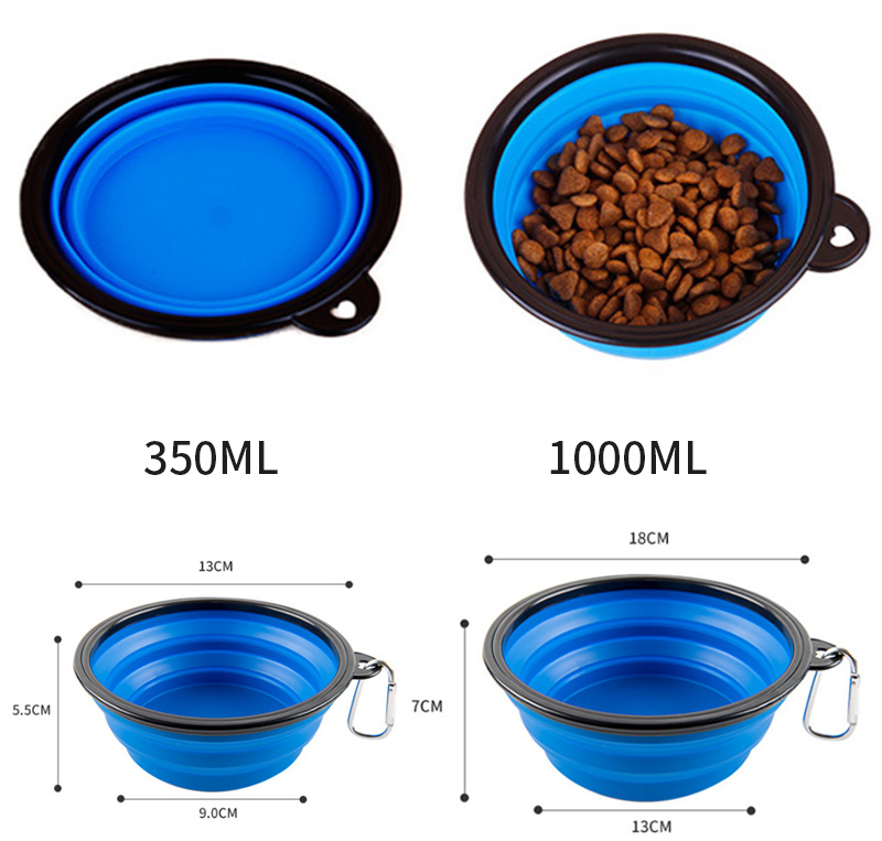 Pet Bowls Collapsible TPE Foldable Silicone Dog Food Feeding Bowl Travel Rounded Item Type
