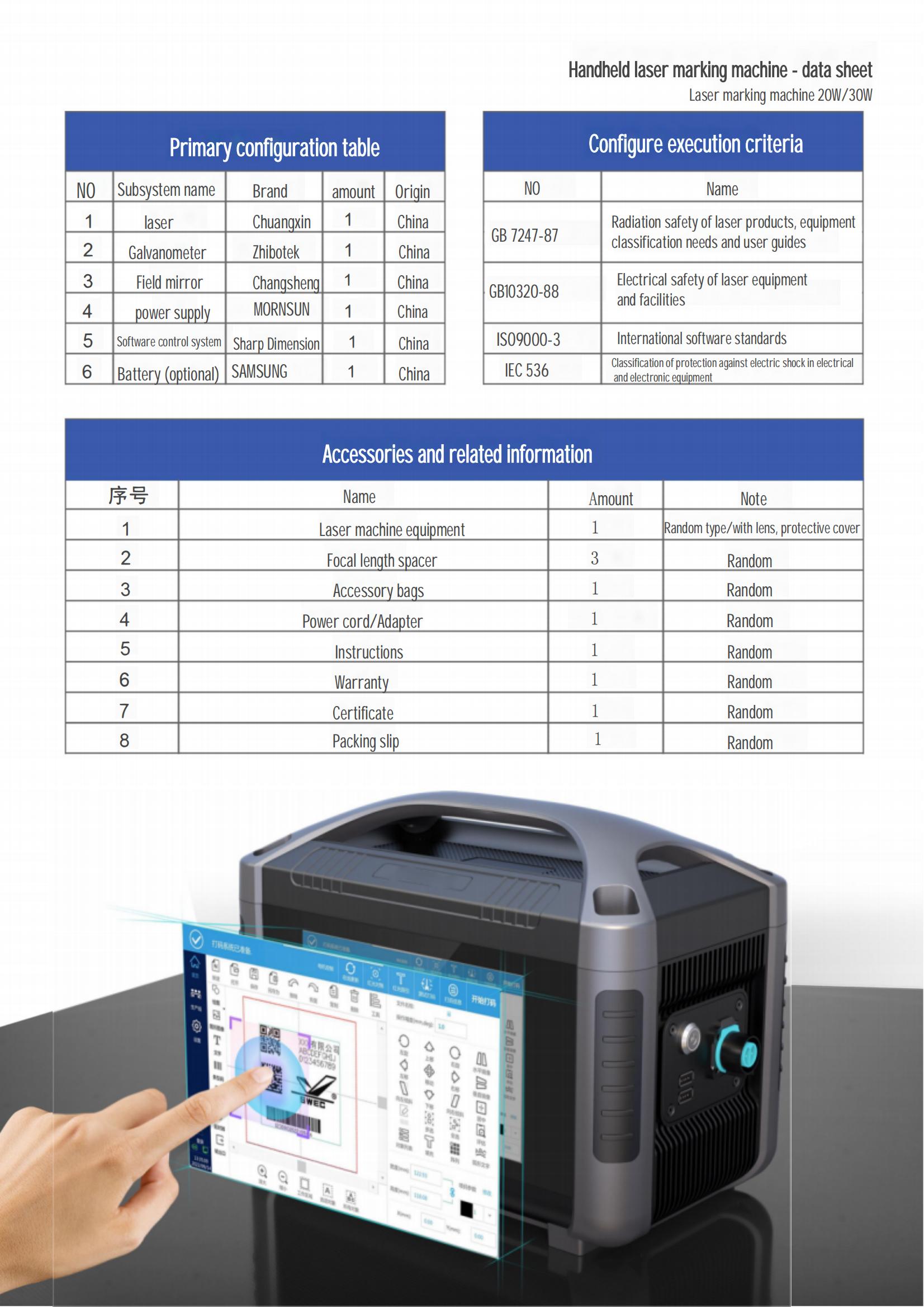 Mini Portable Laser Engraving Machine for Tyre HIGHYAG Laser Head II-VI Optical Lens Performance