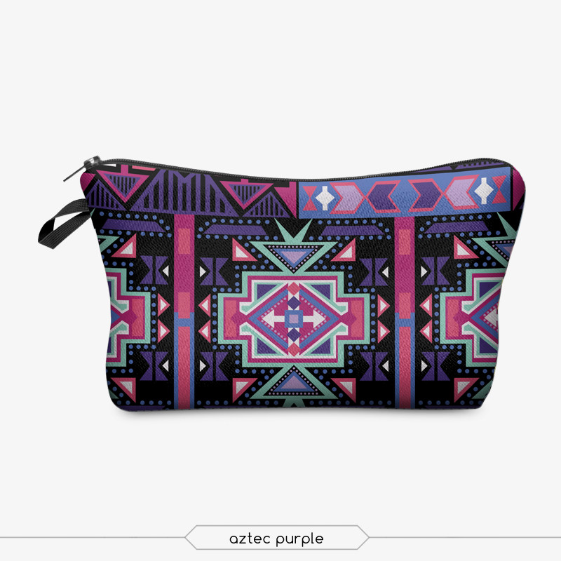 Waterproof Travel Toiletry Pouch Makeup with Zipper (Mandala Flowers)