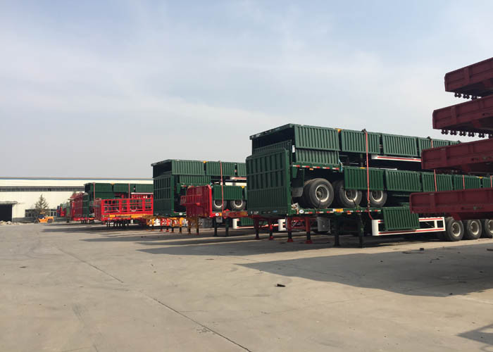 ISO Dropside Semi Trailer Truck 3 Axles Semi Truck With Trailer