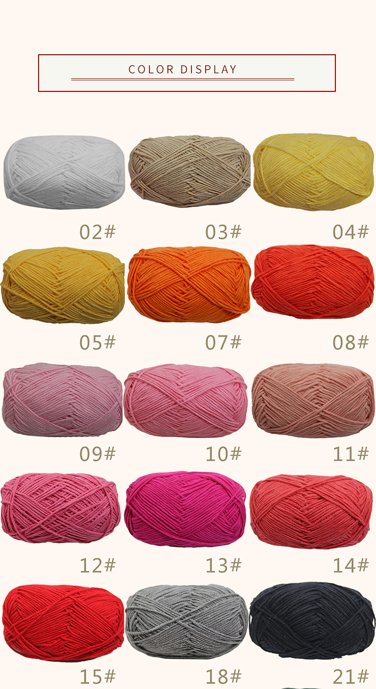 4ply Hand Arm Knit Yarn 60% Cotton 40% Milk Cotton Crochet Knitting Yarns