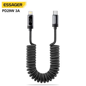  ESSAGER ES-X64 Type C To Lightning Iphone Fast Charger Data Cable 3A PD29W Led Digital Display Manufactures