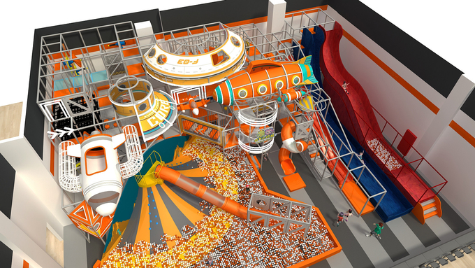 Kids Commercial Indoor Play Area Equipment Airship Theme 3-12 Years Old