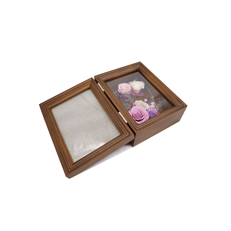 Customized Wooden Photo Frames Decorations With Pollen Preserved Rose