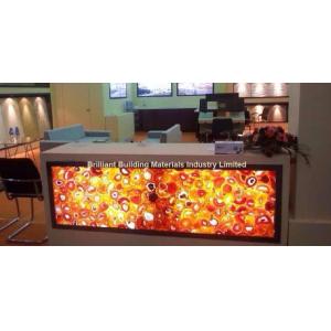 China Backlit Red Agate Inlayed Panel for Reception Counter on sale