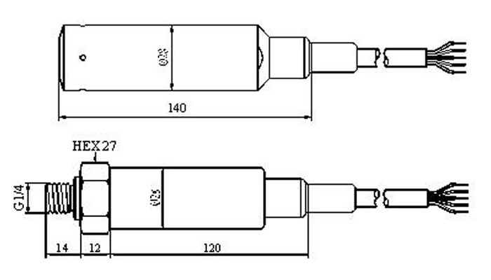 Digital Submersible Water Level Sensor , Intrinsically Safe Liquid Level Sensor