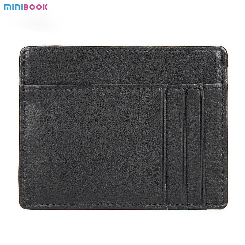 Custom Logo Men's Genuine Leather RFID Front Pocket Wallet for Ultra Slim Card Holder