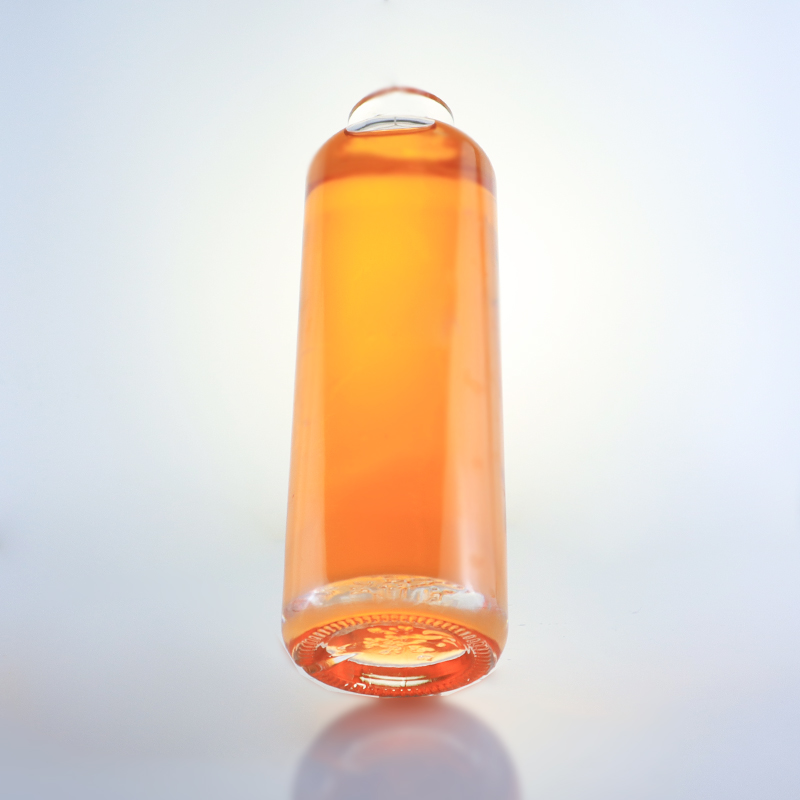 750ml Unique Round Flint Glass Bottle with Customized Logo and Cork