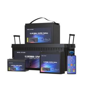 Waterproof Mobile rV LiFePO4 Lithium Ion Camper Battery 12.8V Bluetooth BMS