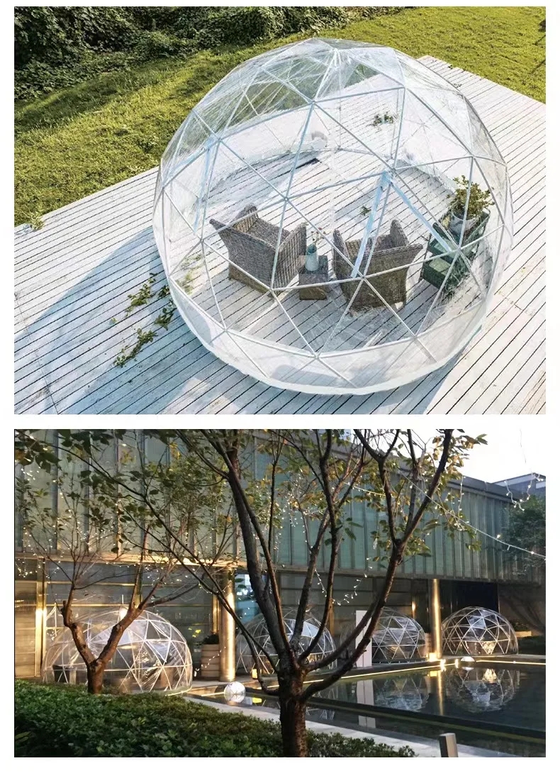 Customized Logo 2.9m Igloo Dome Tent Transparent PVC For Garden House