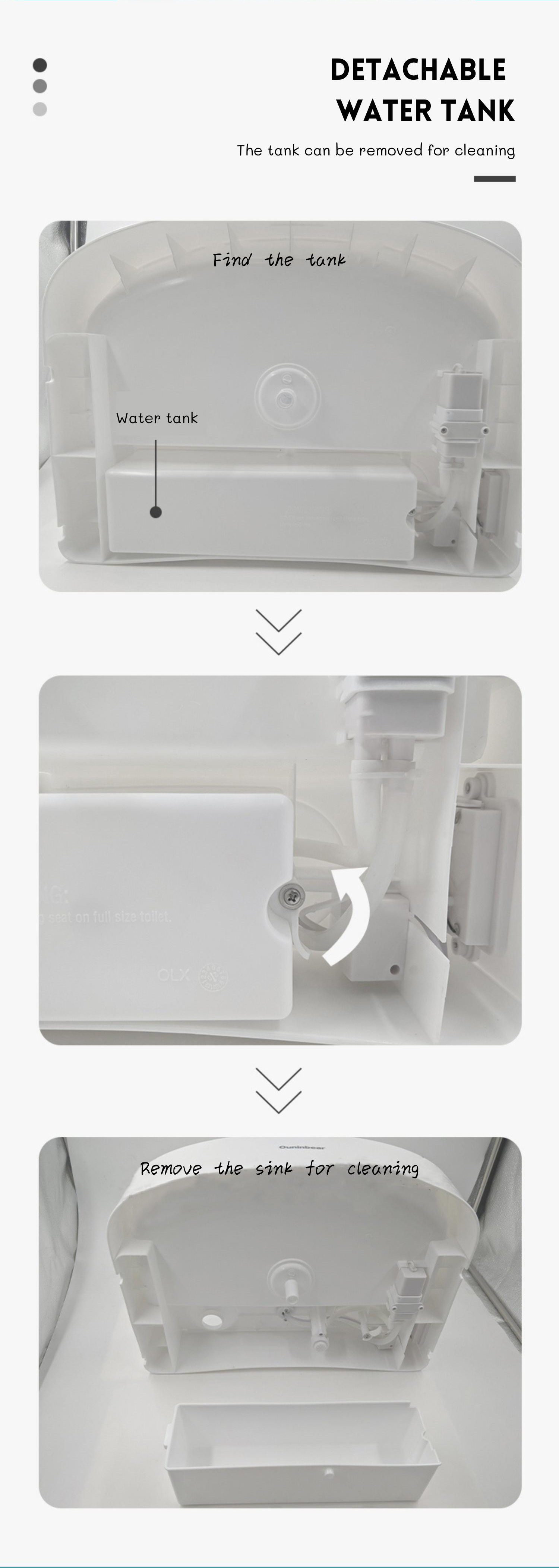 Safe Plastic White Children'S Bathroom Sink Baby Washstand Easy Installation