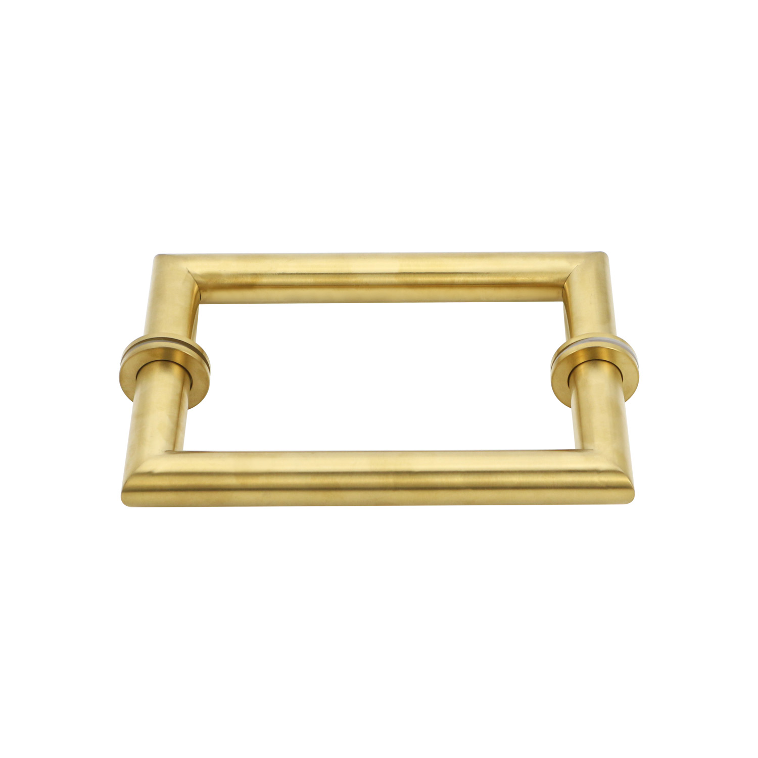 Polish Finish Long Main Entrance Door Handle with 203*203mm Rose Gold Pull Handle